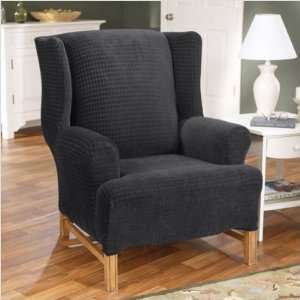  Stretch Grid Wing Chair Slipcover (T Cushion) Fabric 