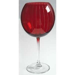  Mikasa Cheers Ruby Balloon Wine, Crystal Tableware 