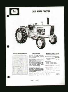 John Deere 2010 Gas&Diesel Tractor Specifications &Data  