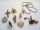 VINTAGE PENDANT LOT   8 Pendants   2 Chains   Nice Mis