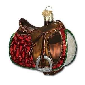  English Saddle Christmas Ornament   Red Pad