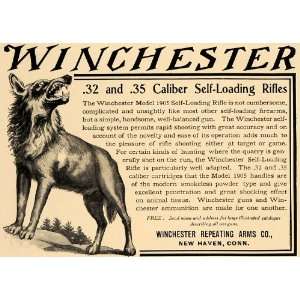 1906 Ad Winchester .32 Caliber Self Loading Rifle Wolf 