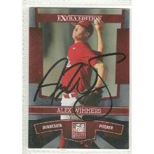  Alex Wimmers Signed Card 2010 Donruss Elite Extra Edition 