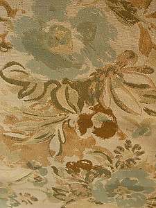   CREAM Woven Floral Tapestry Upholstery Fabric Remnant 54Wide 1 1/2yds