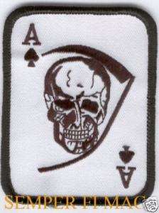ACE OF SPADES PATCH SKULL GRIM REAPER DEATH CARD WOW  