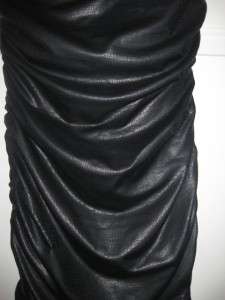 WOW** BEBE LEATHER LOOK LIZARD EMBOSSED 1 SHOULDER RUCHED DRESS SZ S 