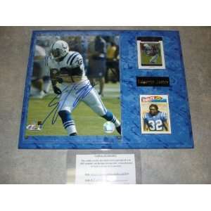  Edgerrin James Autographed Indianapolis Colts Wall Plaque 