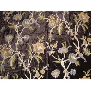 Crewel Fabric Shalimar Mint Black Cotton Viscose Velvet 