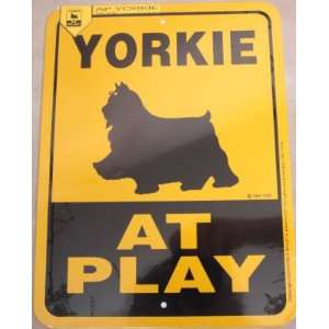  Yorkie Dog At Play Yard Sign
