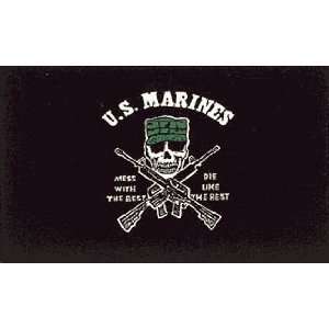  U.S. Marines Flag 3ft x 5ft   Mess with the Best, Die Like 