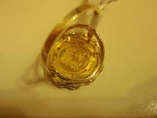   999 Singapore Gold Snake 1989 Coin Ring 10k Bamboo 3.86 grams  