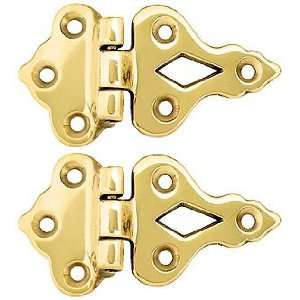 Ice Box Hinges. Pair Of Solid Cast Brass 3/8 Offset Hinges