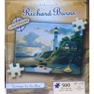 The Lighthouse Art of Richard Burns 500 Piece Puzzle   Cottage by the 