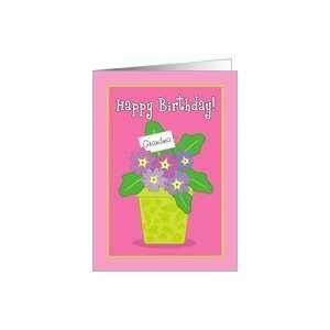 Happy Birthday Grandma Purple Violets Greeting Card Card