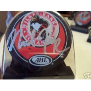  Milan Kraft Autographed Wilkes Barre Scranton AHL Puck w 