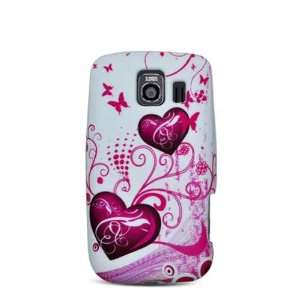 Purple Hearts with Pink Butterfly Soft Silicone Skin Gel Cover Case 