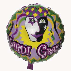 Mardi Gras Mylar Balloons 12 pc (3186)  
