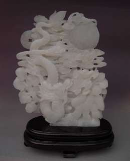 Top Chinese White Kunlun Jade Carved Dragon Sculpture  