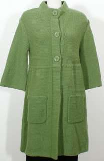 nwt eileen fisher parsley merino wool roving sweater coat m