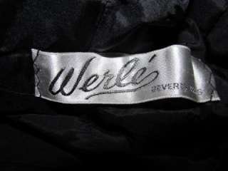   WERLE Beverly Hills black mod wool & silk gabardine dress L  