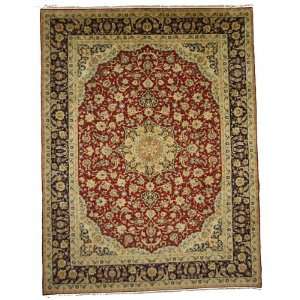  104 x 135 Red Persian Wool Isfahan Rug