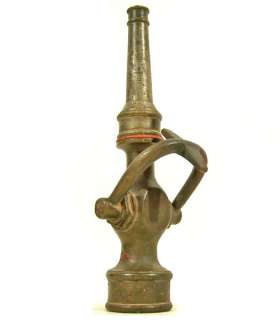 Antique WOODHOUSE BRASS FIRE HOSE NOZZLE Finger divider on valve 