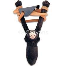 Slingshot   Black Bear  Carved wooden Bear slingshot  