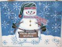 Country Snowman Warm Winter Wishes Wood Sign Home Decor  