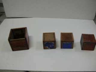 Antique Wood Dovetailed Boxes Milton Bradley Froebel Gifts for 