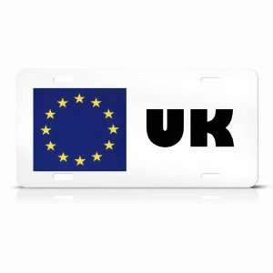  Uk United Kingdom European Union Flag Metal License Plate 