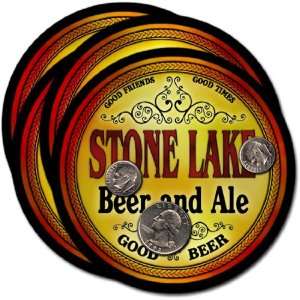  Stone Lake , WI Beer & Ale Coasters   4pk 