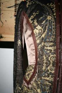 ROBERTO CAVALLI Women Leather Brocade $3995 JACKET Sz M  