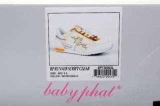 Baby Phat Womens Shoes BP RUNNER SCRIP CLEAR White/Gold  