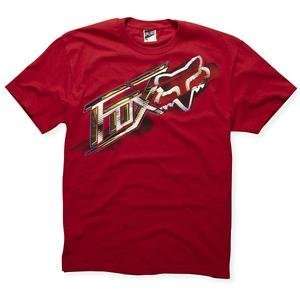  Fox Racing Linear Block T Shirt   2X Large/Red Automotive