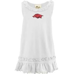  Toddler White Ruffle Tank Dress with crystals