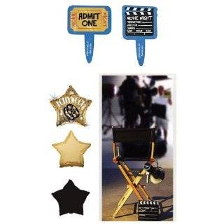   Night Cupcake Picks with Hollywood Banner and Mylar Balloons by VTP