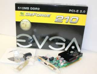 New EVGA Geforce GT 210 512MB GDDR2 Video Card P3Y0N  