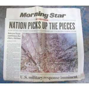   Star News September 13, 2001 9/11 Wilmington Star News Books