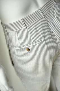 THOM BROWNE Mens Seersucker Striped Cuffed Pant 30X28.5  