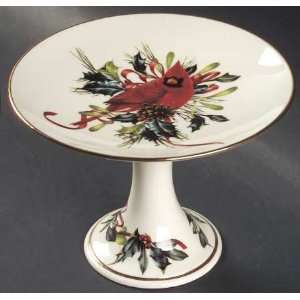  China Winter Greetings Round Compote   Height x Width, Fine China 