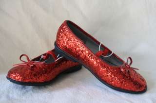   Red Glitter Toddler Dorothy Dress Shoes Wizard of OZ Costume 12  