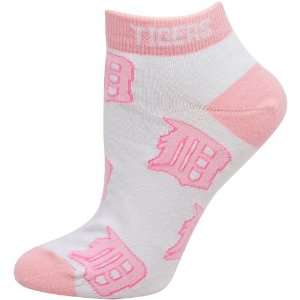  Detroit Tigers Ladies White Pink Allover Team Logo Ankle 