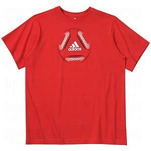  adidas Mens Ball T Shirts Red/White/Navy/X Large Sports 