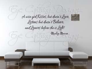 Marilyn Monroe A Wise Girl Quote Love Lettering Wall Decal Vinyl Decor 