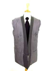  gray BESPOKE custom tailored high end 2pc suit DOUBLE BREASTED 44 L XL