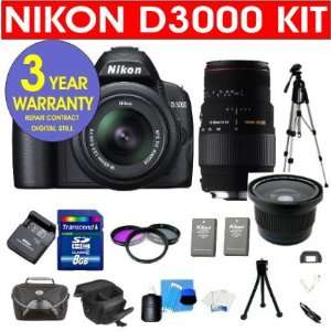 Nikon D3000 10.2 MP Digital SLR Camera with 18 55mm f/3.5 5.6G AF S DX 