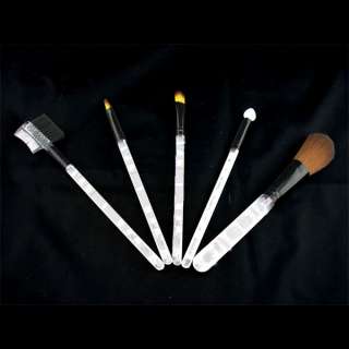 Cosmetic Brush Set Blush Shadow Lash Comb Mascara WHITE  