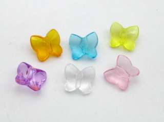 200 Colour Transparent Acrylic Butterfly Beads 10mm  