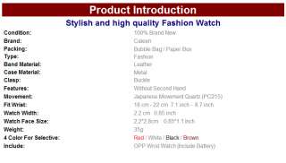   Fashion Leather Classic Woman Ladies Wrist Watch Quartz 4 Colors 4501