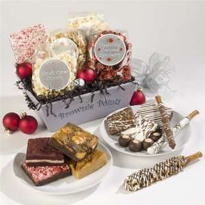 Brownie Points Holiday Collection Silver Gourmet Gift Basket Medium